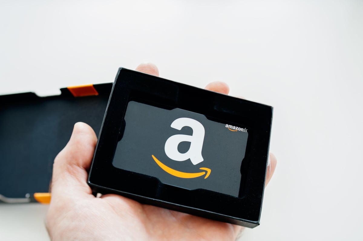 Amazon gift card in presentation box